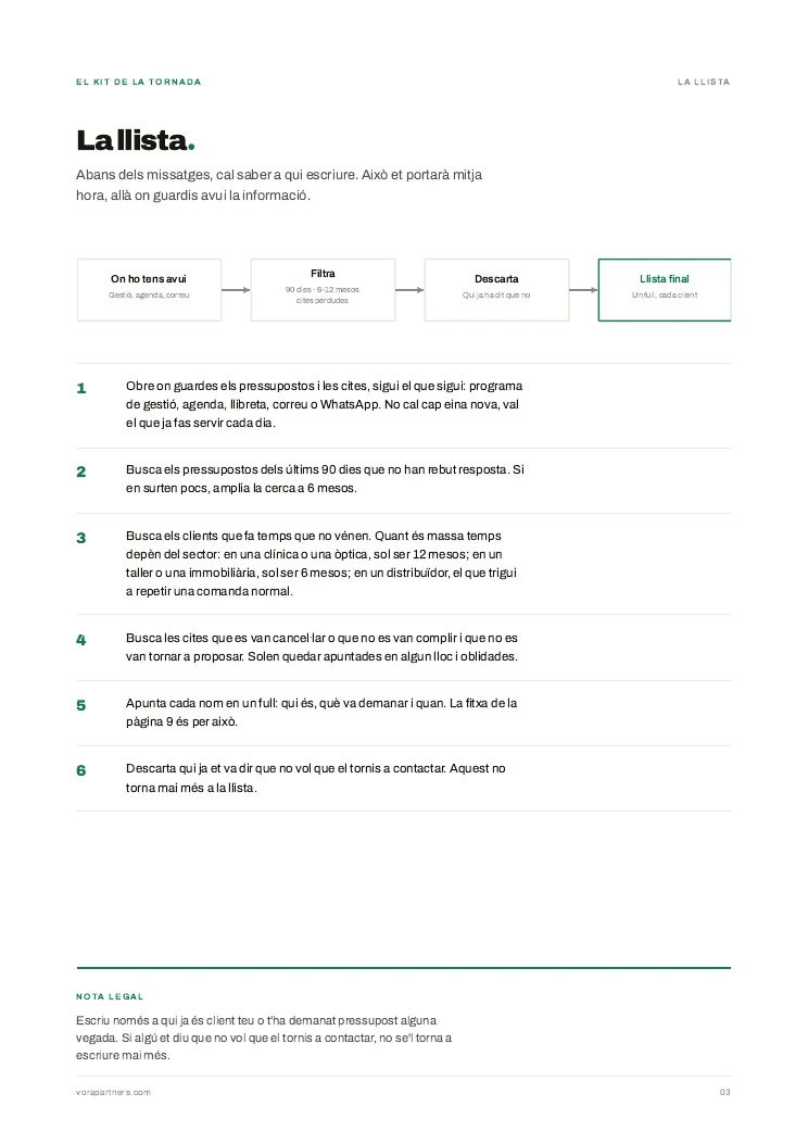 Pàgina 3: la llista